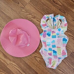 Ruffle Butts 3T One Piece Swimsuit & Hat